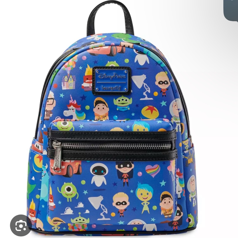 Loungefly Blue and Black Cosmic Cartoon Mini Bag